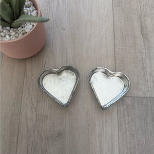Vintage mini Heart  cake pans set of two